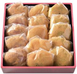 C三色もち重箱（15個入り）（あんもち・紅いも・よもぎ）